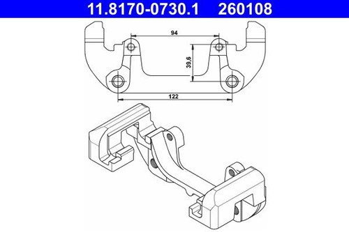 Halter bremssattel vorne - bremssattel, ate